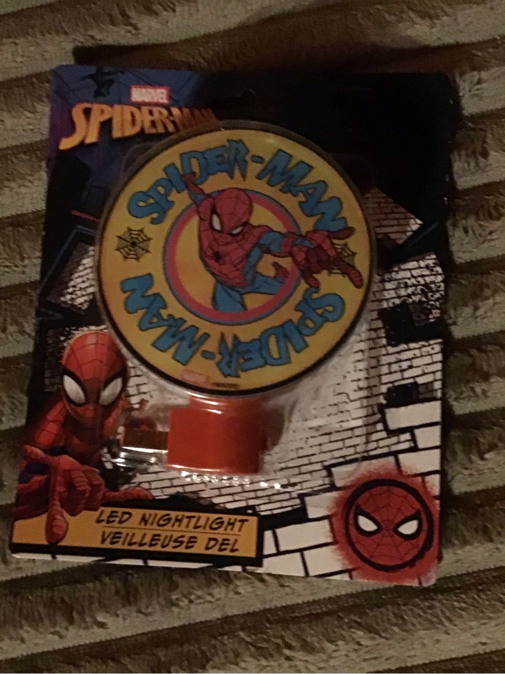 Marvel Spider-Man Round LED Nightlight in Orange and Yellow